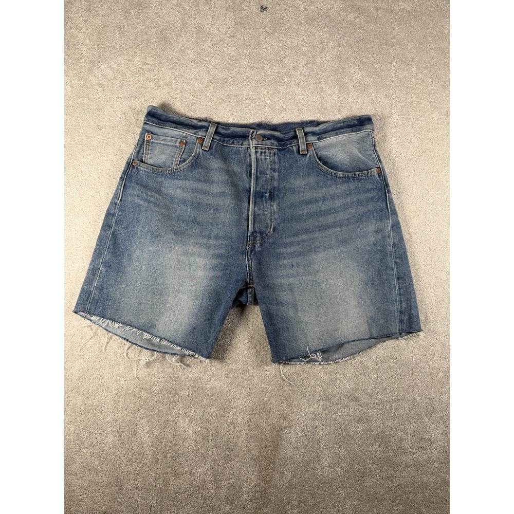 Levi's 501 XX 93 Premium denim shorts men's 38 Cutoff frayed hem Dad style Jorts